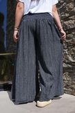 Made in Italy Marina Chalk Stripe Palazzo Pant Black